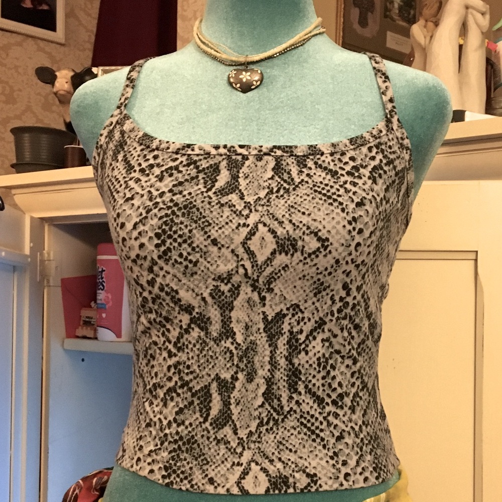 Vintage 90s/Y2K Medium Snake Print Racerback Halter Tank excellent condition